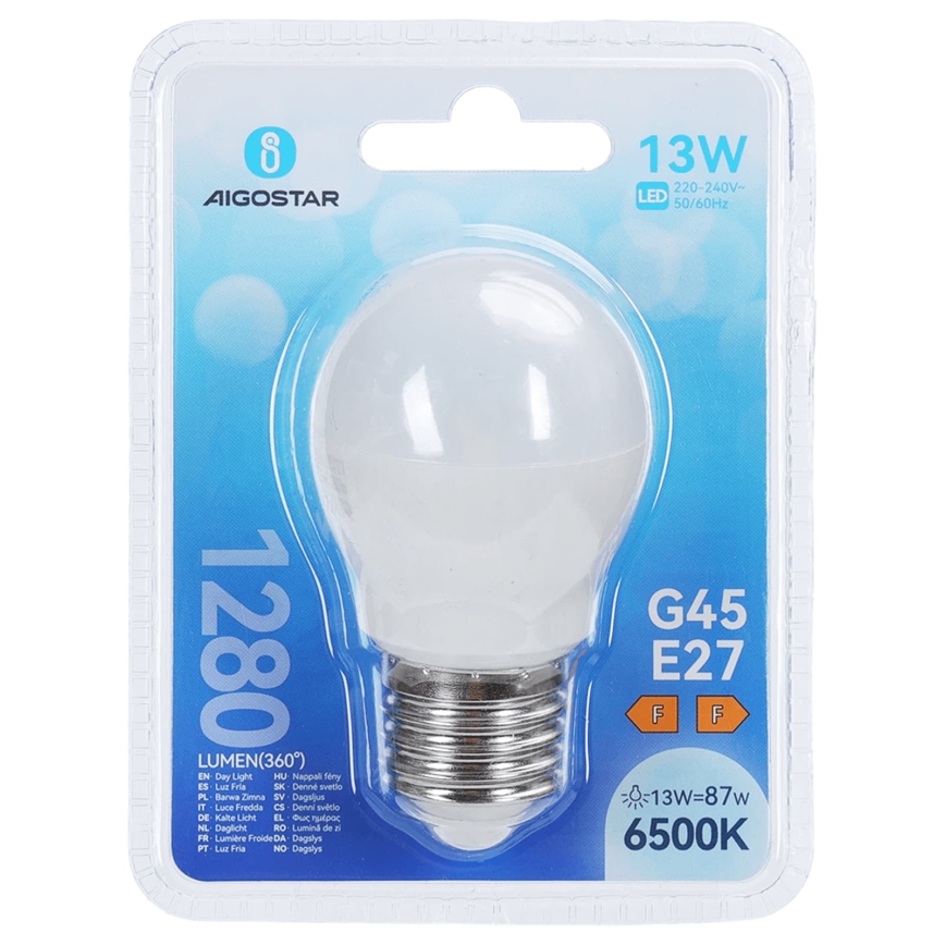 Lâmpada LED G45 E27/13W/230V 6500K - Aigostar