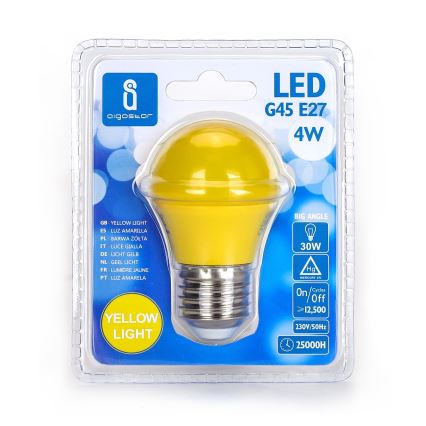 Lâmpada LED G45 E27/4W/230V amarela - Aigostar