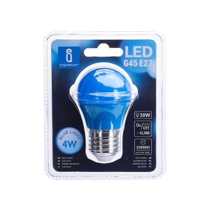 Lâmpada LED G45 E27/4W/230V azul - Aigostar