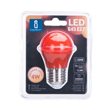 Lâmpada LED G45 E27/4W/230V laranja - Aigostar