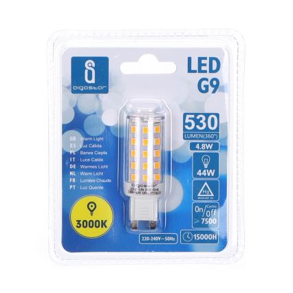Lâmpada LED G9/4,8W/230V 3000K - Aigostar