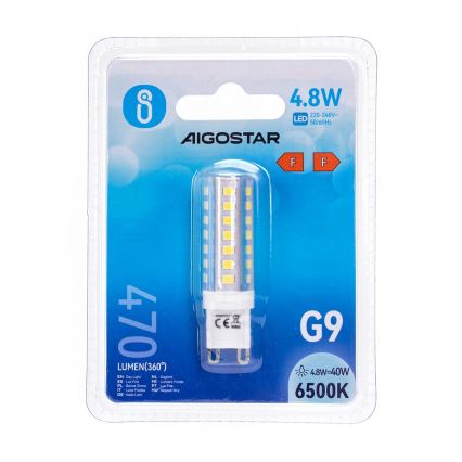 Lâmpada LED G9/4,8W/230V 6500K - Aigostar