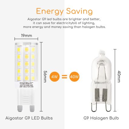 Lâmpada LED G9/4W/230V 3000K - Aigostar