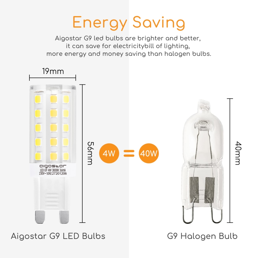 Lâmpada LED G9/4W/230V 3000K - Aigostar