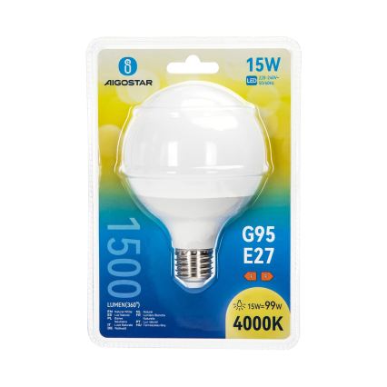 Lâmpada LED G95 E27/15W/230V 4000K - Aigostar