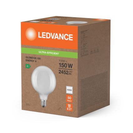 Lâmpada LED GLOBE CLASSIC FILAMENTO G125 E27/11,6W/230V 4000K - Ledvance