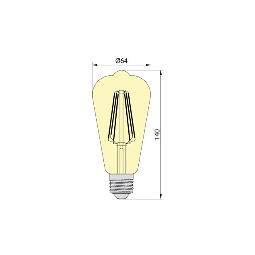 Lâmpada LED LEDSTAR AMBER ST64 E27/10W/230V 2200K