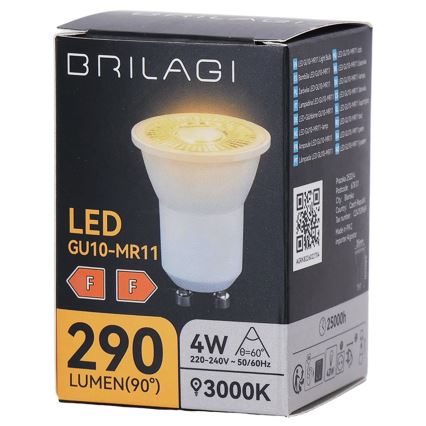 Lâmpada LED MR11 GU10/4W/230V 3000K 60° - BRILAGI