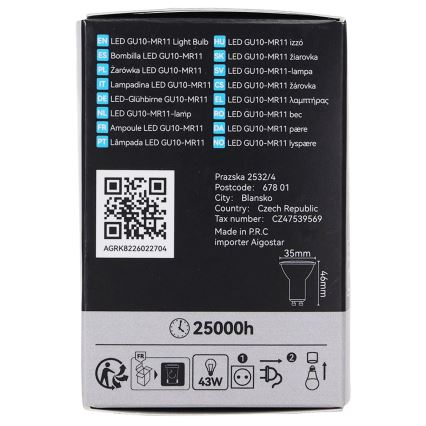 Lâmpada LED MR11 GU10/4W/230V 3000K 60° - BRILAGI
