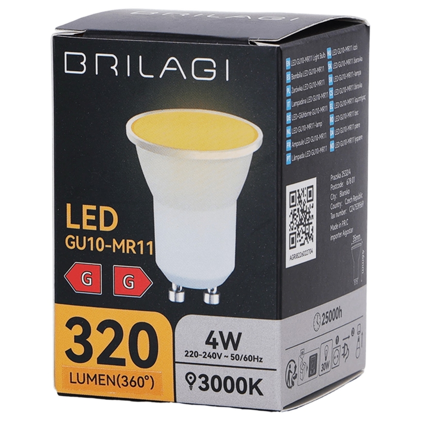 Lâmpada LED MR11 GU10/4W/230V 3000K - BRILAGI