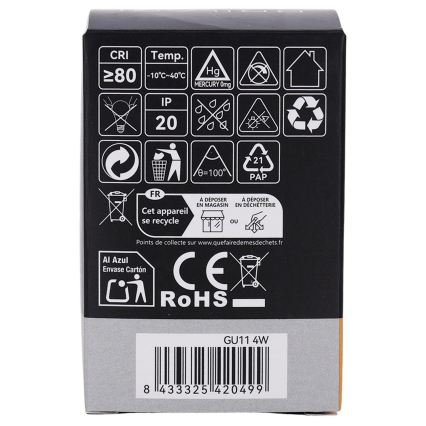 Lâmpada LED MR11 GU10/4W/230V 3000K - BRILAGI