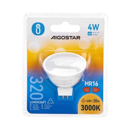 Lâmpada LED MR16 GU5,3/4W/12V 3000K - Aigostar