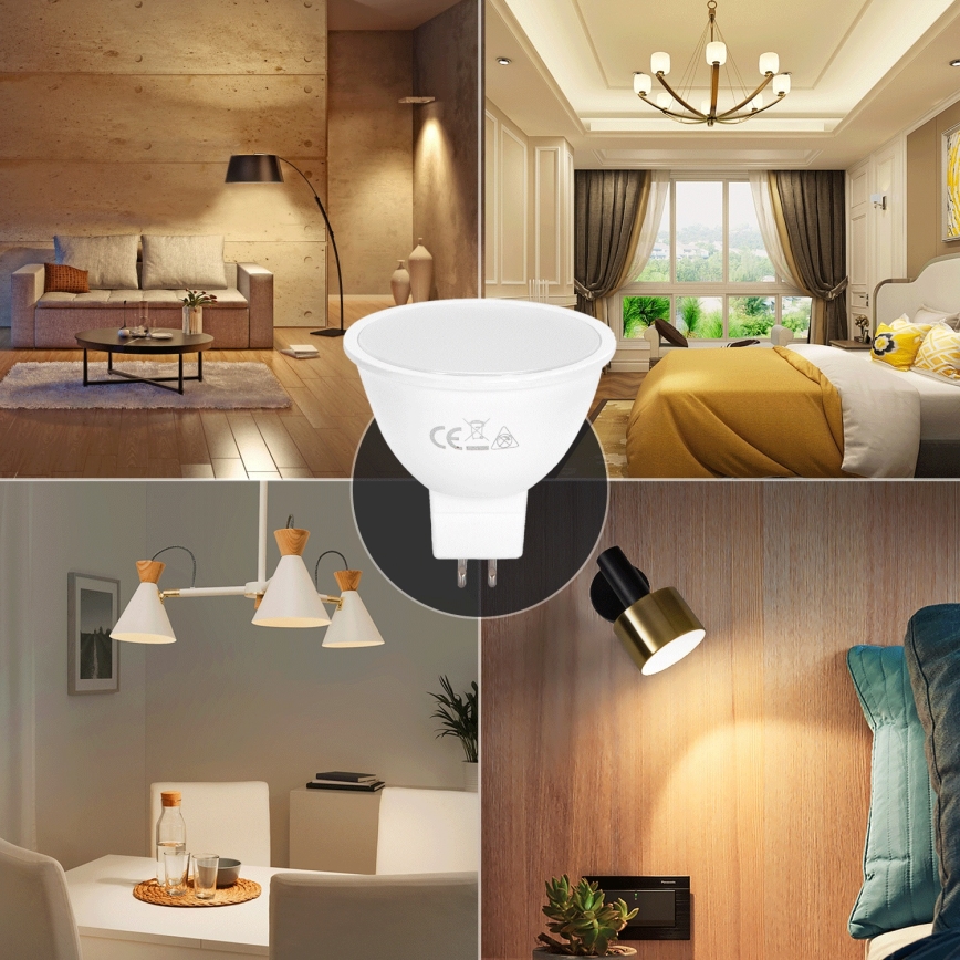 Lâmpada LED MR16 GU5,3/6W/12V 3000K - Aigostar