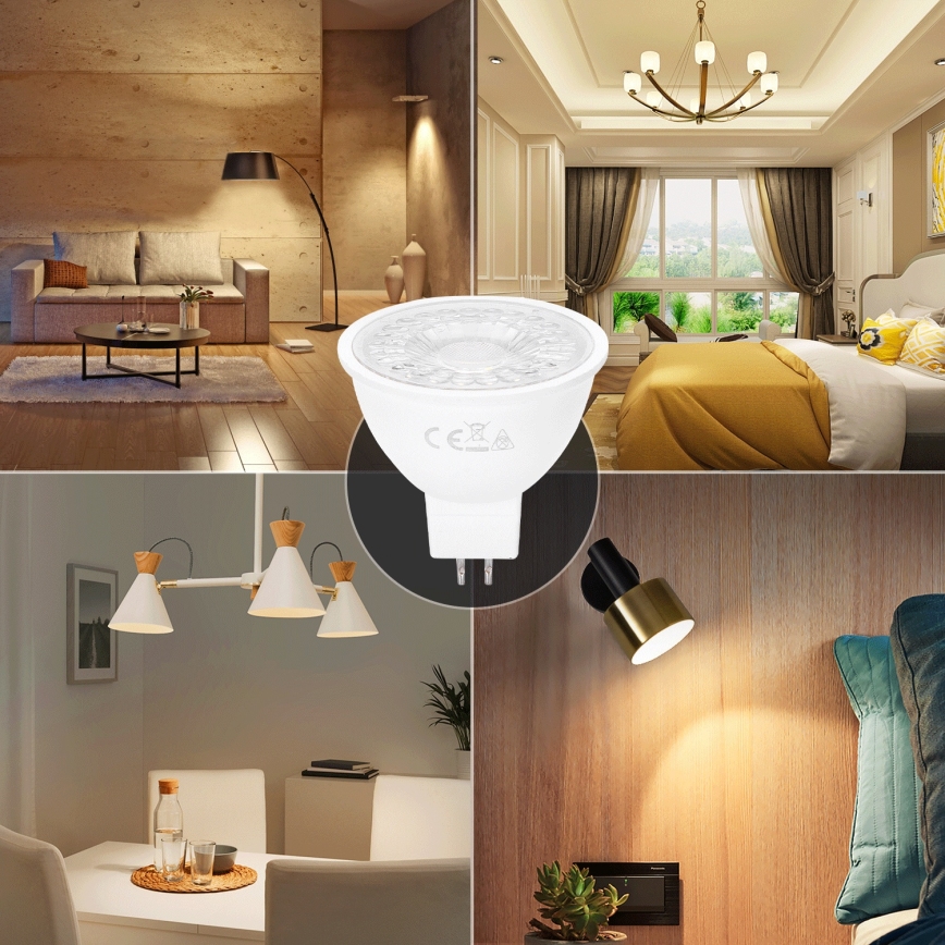 Lâmpada LED MR16 GU5,3/6W/12V 3000K - Aigostar