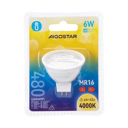 Lâmpada LED MR16 GU5,3/6W/12V 4000K - Aigostar