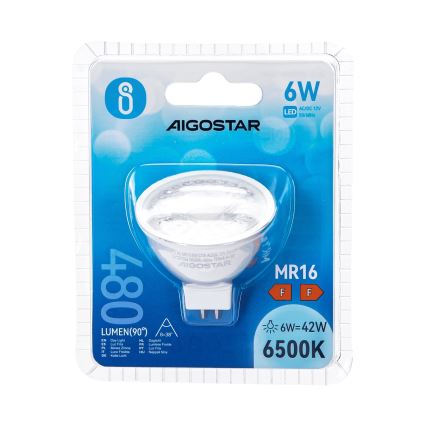 Lâmpada LED MR16 GU5,3/6W/12V 6500K - Aigostar