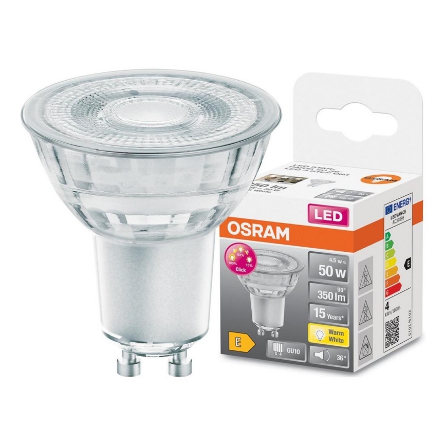 Lâmpada LED PAR16 GU10/4,5W/230V 2700K - Osram