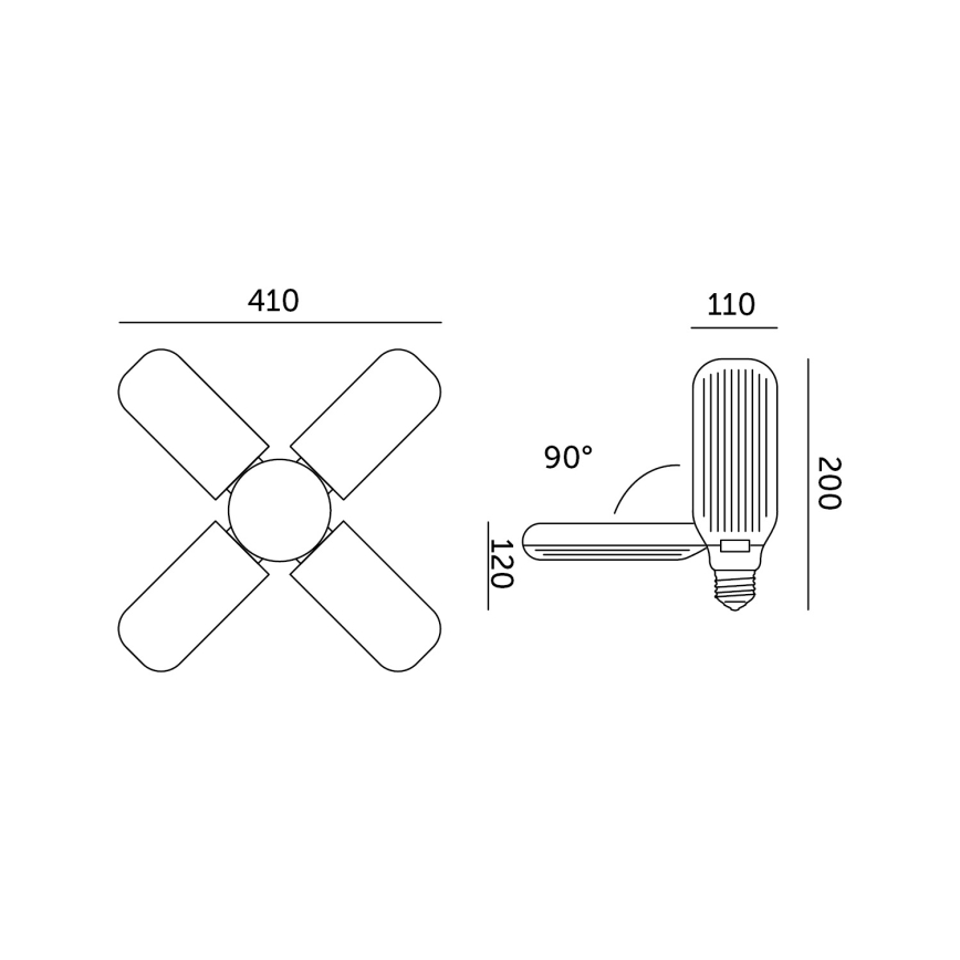 Lâmpada LED para crescimento de plantas PLANTY E27/40W/230V 1200K