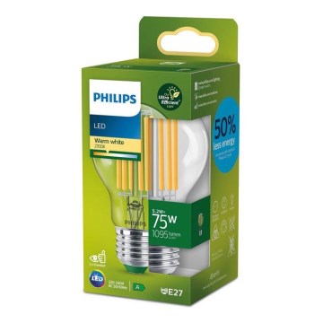 Lâmpada LED Philips A60 E27/5,2W/230V 2700K