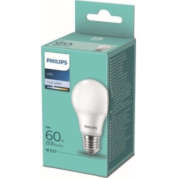 Lâmpada LED Philips A60 E27/8W/230V 4000K