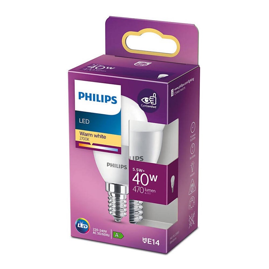 Lâmpada LED Philips P45 E14/5,5W/230V 2700K