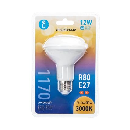 Lâmpada LED R80 E27/12W/230V 3000K - Aigostar
