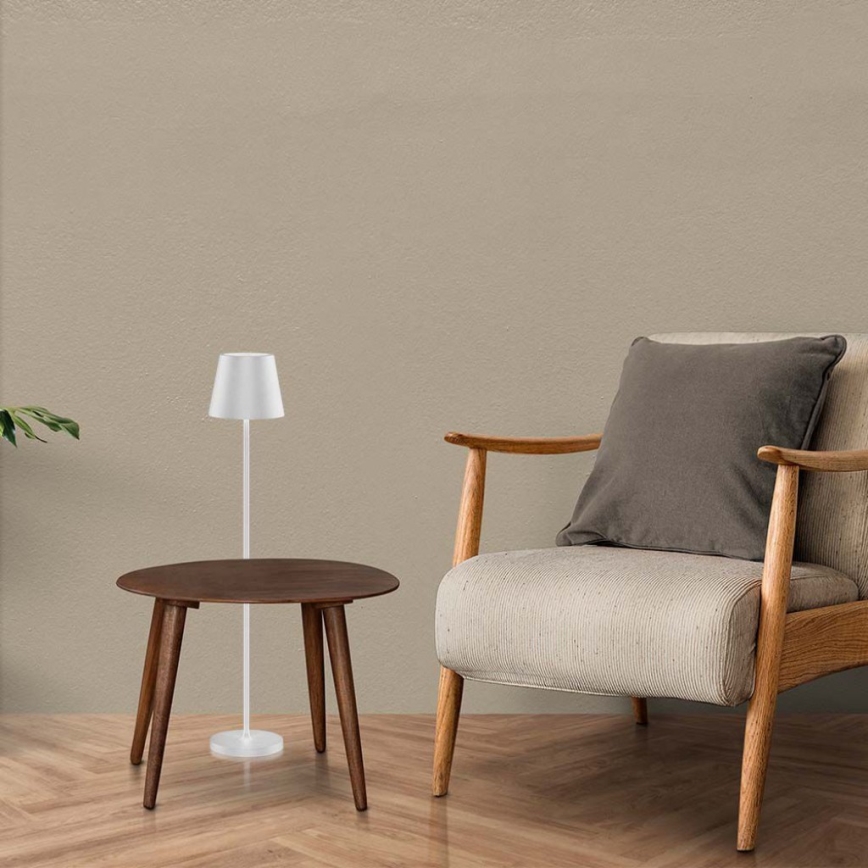 Lâmpada de pé recarregável LED dimmerizável 3 em 1 LED/4W/5V 4400 mAh 3000K IP54 branca