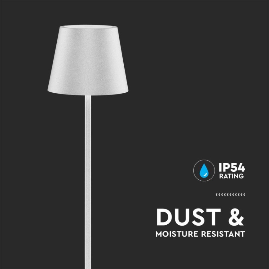 Lâmpada de pé recarregável LED dimmerizável 3 em 1 LED/4W/5V 4400 mAh 3000K IP54 branca