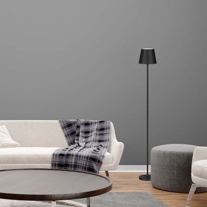 Lâmpada de pé recarregável LED dimmerizável 3 em 1 LED/4W/5V 4400 mAh 3000K IP54 preta