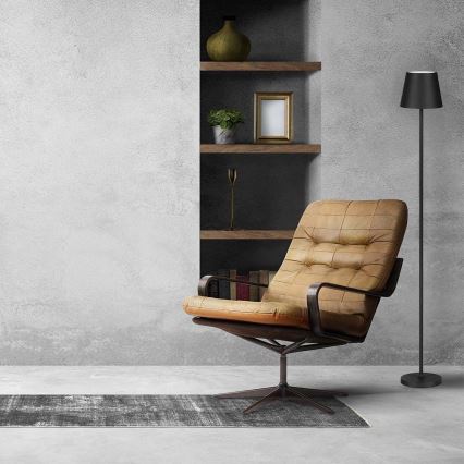 Lâmpada de pé recarregável LED dimmerizável 3 em 1 LED/4W/5V 4400 mAh 3000K IP54 preta