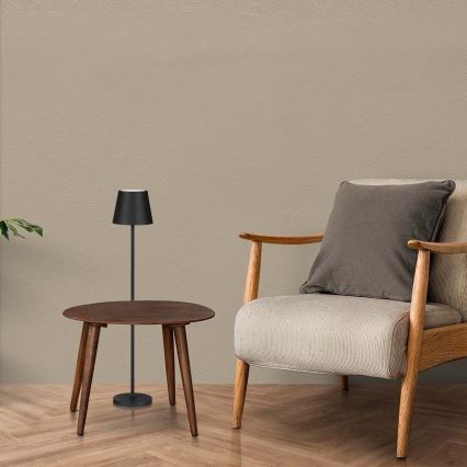 Lâmpada de pé recarregável LED dimmerizável 3 em 1 LED/4W/5V 4400 mAh 3000K IP54 preta