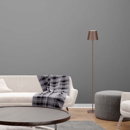 Lâmpada de pé recarregável LED dimmerizável 3 em 1 LED/4W/5V 4400 mAh 3000K IP54 castanha