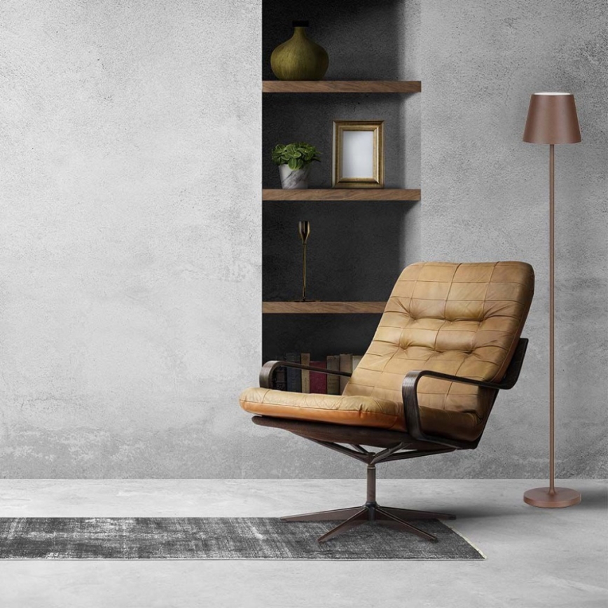 Lâmpada de pé recarregável LED dimmerizável 3 em 1 LED/4W/5V 4400 mAh 3000K IP54 castanha