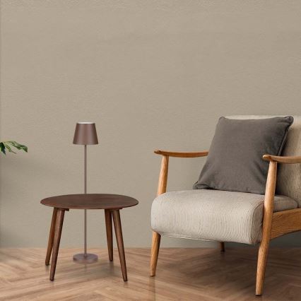 Lâmpada de pé recarregável LED dimmerizável 3 em 1 LED/4W/5V 4400 mAh 3000K IP54 castanha