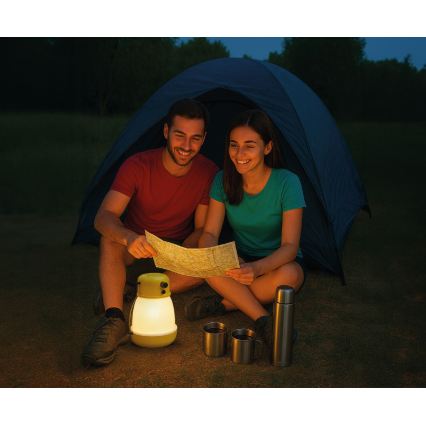 Lâmpada LED recarregável portátil dimerizável com função power bank LUMINA MINIO LED/5V 1800 mAh IP44 amarela