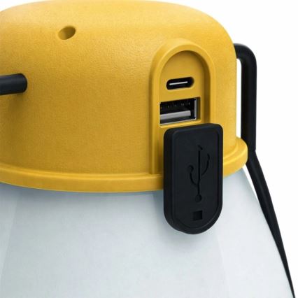 Lâmpada LED recarregável portátil dimerizável com função power bank LUMINA MINIO LED/5V 1800 mAh IP44 amarela