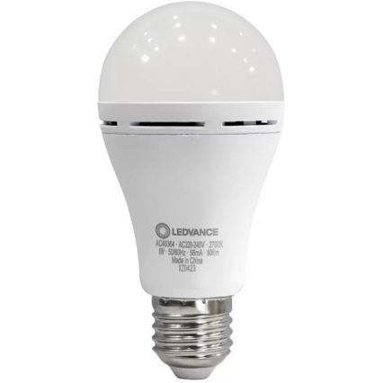 Lâmpada LED RECARREGÁVEL A60 E27/8W/230V 2700K - Ledvance
