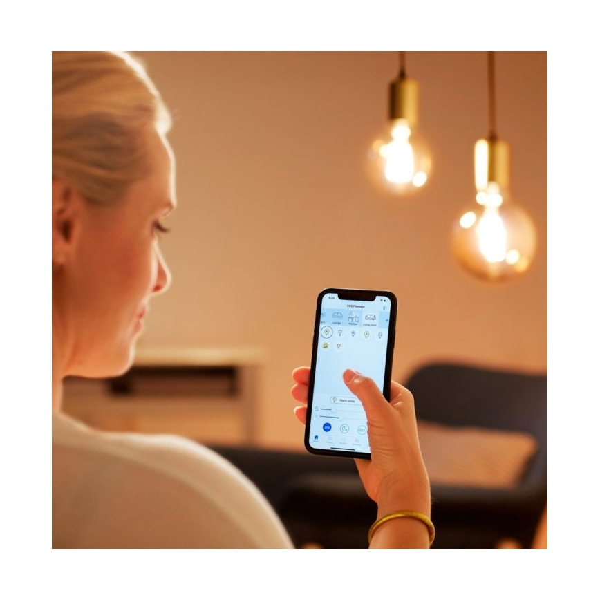 Lâmpada LED Regulável FILAMENT C35 E14/4,9W/230V 2700-6500K CRI 90 Wi-Fi - WiZ