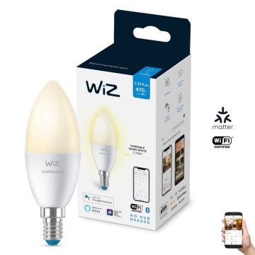 Lâmpada LED regulável C37 E14/4,9W/230V 2700K CRI 90 Wi-Fi - WiZ