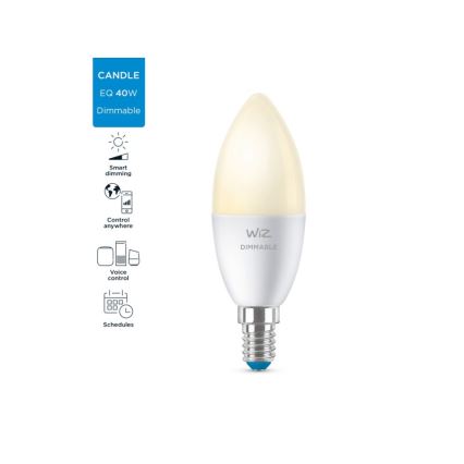 Lâmpada LED regulável C37 E14/4,9W/230V 2700K CRI 90 Wi-Fi - WiZ