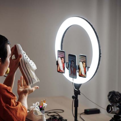 Lâmpada LED dimerizável com tripé e suporte para vlogging LED/55W/230V IRC 90 + controlo remoto
