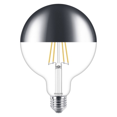 Lâmpada LED regulável com uma tampa esférica espelhada DECO Philips G125 E27/7,2W/230V 2700K