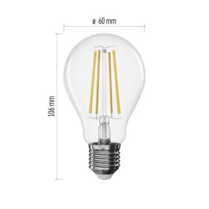 Lâmpada LED regulável FILAMENTO A60 E27/7,5W/230V 2700K
