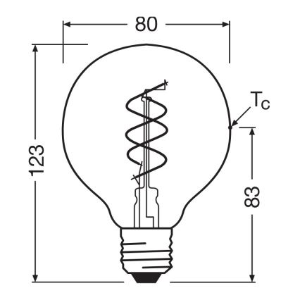 Lâmpada LED regulável Filamento Vintage E27/4,9W/230V 2200K IRC 90 - Osram
