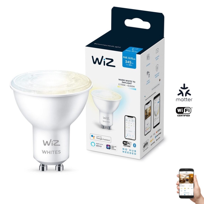 Lâmpada LED regulável PAR16 GU10/4,7W/230V 2700-6500K CRI 90 Wi-Fi - WiZ