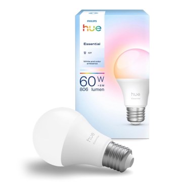 Lâmpada LED regulável Philips Hue White And Color Ambiance Essential E27/8W/230V 2200-6500K
