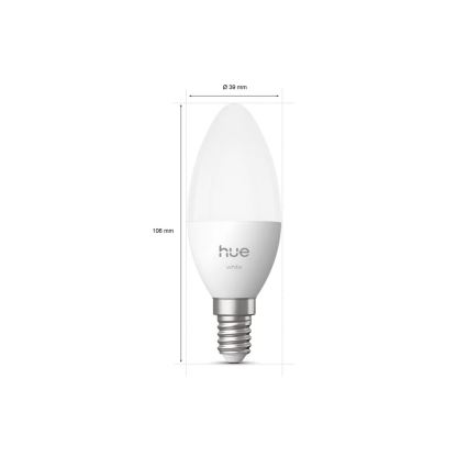 Lâmpada LED regulável Philips Hue White B39 E14/3,9W/230V 2700K