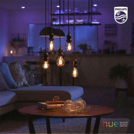 Lâmpada LED regulável Philips Hue WHITE FILAMENT A60 E27/7W/230V 2100K