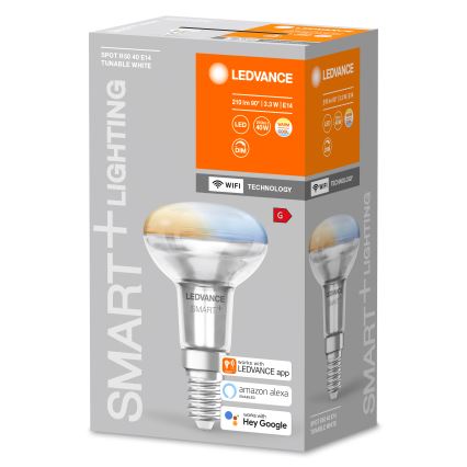 Lâmpada refletora LED dimerizável SMART+ R50 E14/3,3W/230V 2700-6500K Wi-Fi - Ledvance