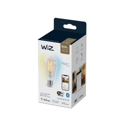 Lâmpada LED regulável FILAMENT ST64 E27/6,7W/230V 2700-6500K CRI 90 Wi-Fi - WiZ